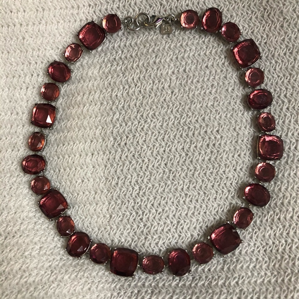 Banana Republic purple and silver gem necklace